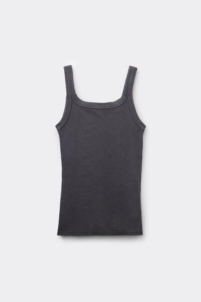Grey Faded Ribbed Camisole, , large image number 4