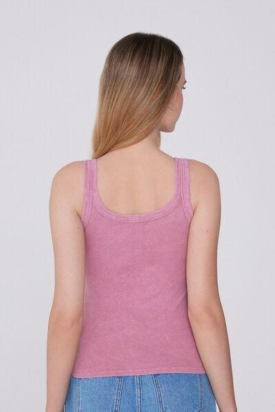 Pink Faded Ribbed Camisole, , large image number 2