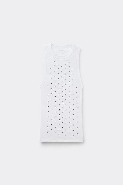 White Ribbed Racer Back Camisole, , large image number 4