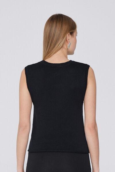 Black Fully-Fashioned Tank Top, Black, large image number 2