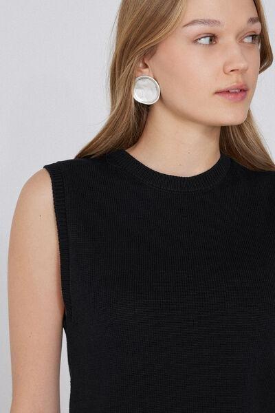 Black Fully-Fashioned Tank Top, Black, large image number 3