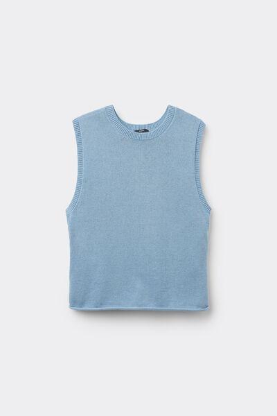 Blue Fully-Fashioned Tank Top, 5701_326Y, large image number 4