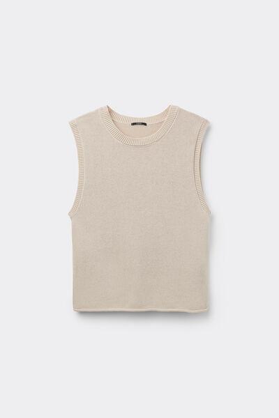 Ecru Fully-Fashioned Tank Top, 5701_334Y, large image number 4