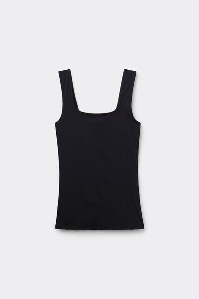Black Wide Shoulder Straps Camisole, Black, large image number 4