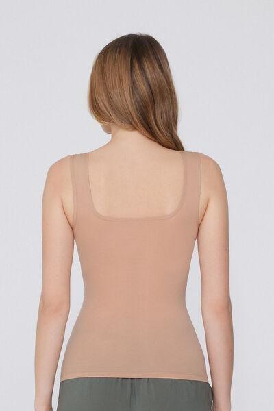 Beige Wide Shoulder Strap Camisole, Natural Blush, large image number 2