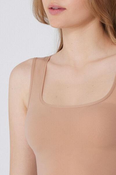 Beige Wide Shoulder Strap Camisole, Natural Blush, large image number 3