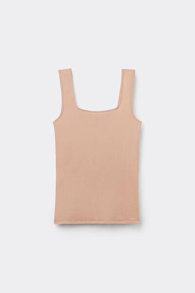 Beige Wide Shoulder Strap Camisole, Natural Blush, large image number 4