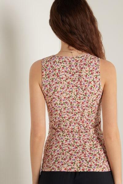 Multicoloured Rounded V-Neck Cotton Camisole, , large image number 2