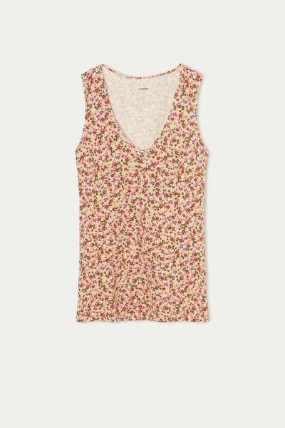 Multicoloured Rounded V-Neck Cotton Camisole, , large image number 4