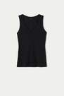 Tezenis - BLACK Wide Shoulder V-Neck Cotton Camisole