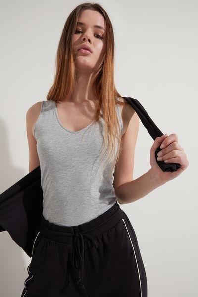 Grey Wide Shoulder Camisole, , large image number 3