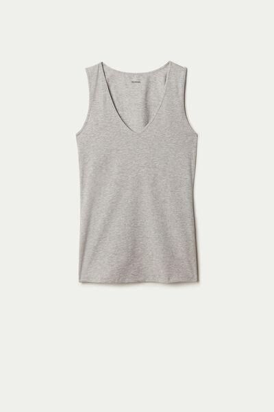 Tezenis - Grey Wide Shoulder V-Neck Cotton Camisole