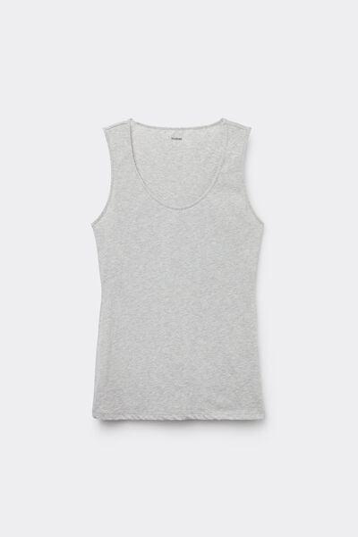 مزيج رمادي "اتح واسعة الكت"ين الخامس الرقبة بروتيل قطني ، للنساء, Light Grey Blend, large image number 6