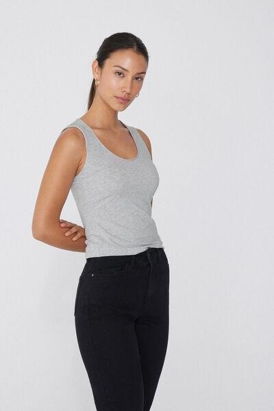 Grey Wide Shoulder Camisole, Light Grey Blend, large image number 10