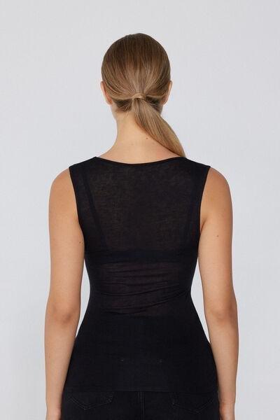 Black Round Neck Top, , large image number 2