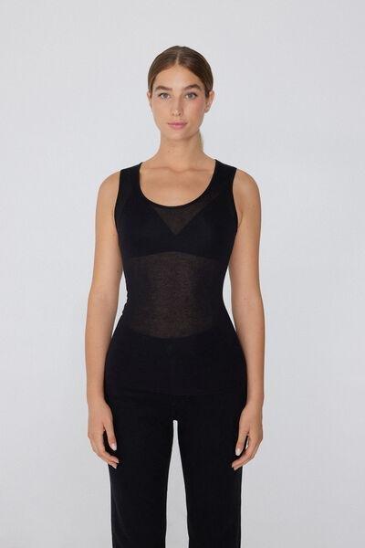 Black Round Neck Top, , large image number 3