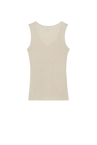 NATURAL BLEND V-Neck Camisole in Viscose and Merino Wool, , large image number 5