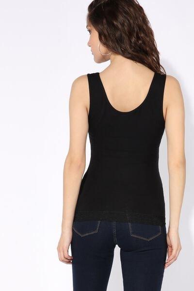 Tezenis - Black Reversible V-Neck Lace Vest Top