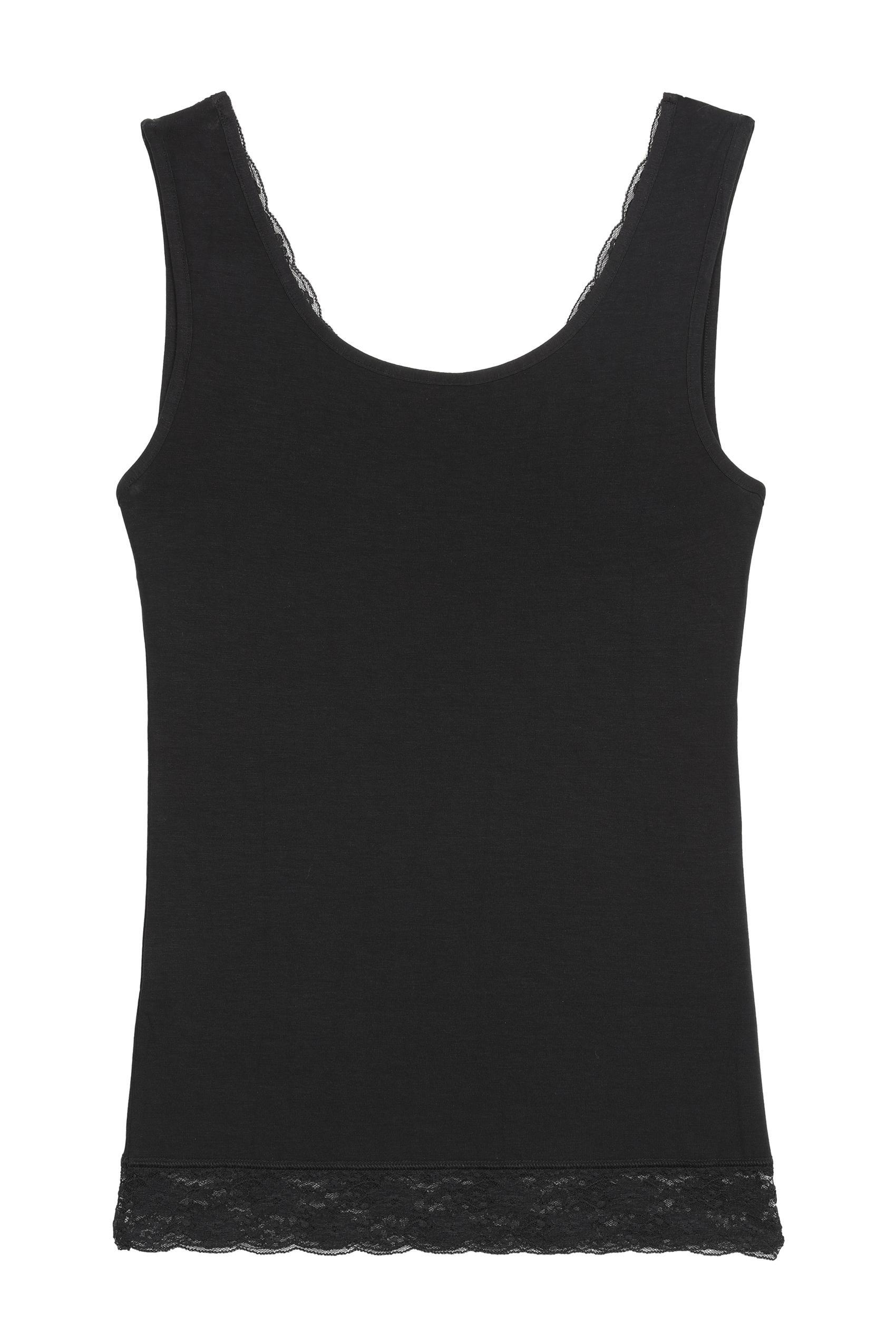 Tezenis - Black Reversible V-Neck Lace Vest Top