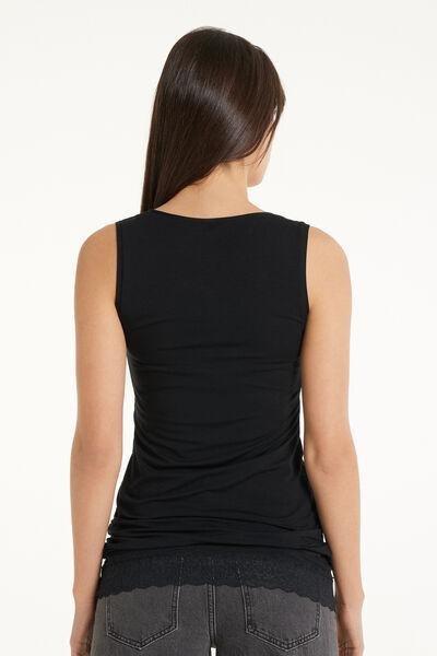 Tezenis - Black Long Wide Shoulder Strap Camisole