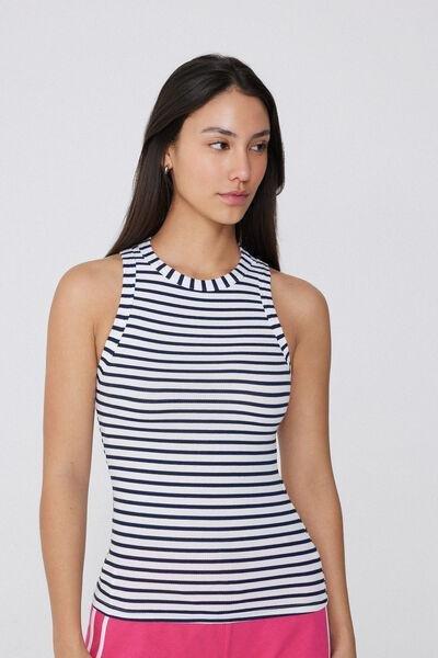 Multicolour Ribbed Racer Back Camisole, , large image number 0