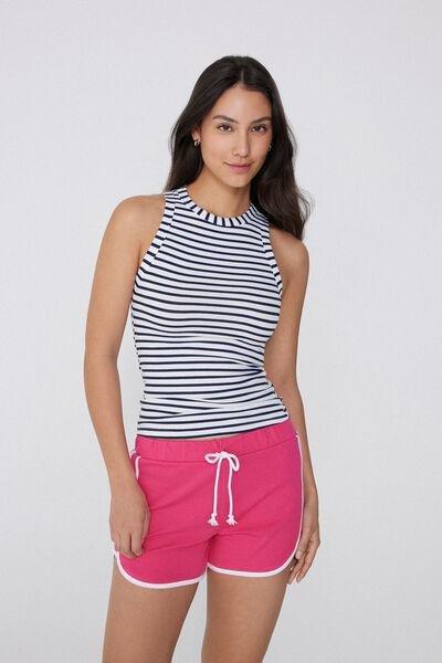Multicolour Ribbed Racer Back Camisole, , large image number 1