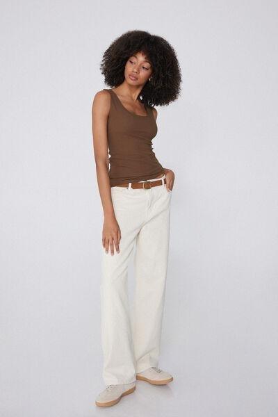 Beige Laser-Cut Camisole, , large image number 1