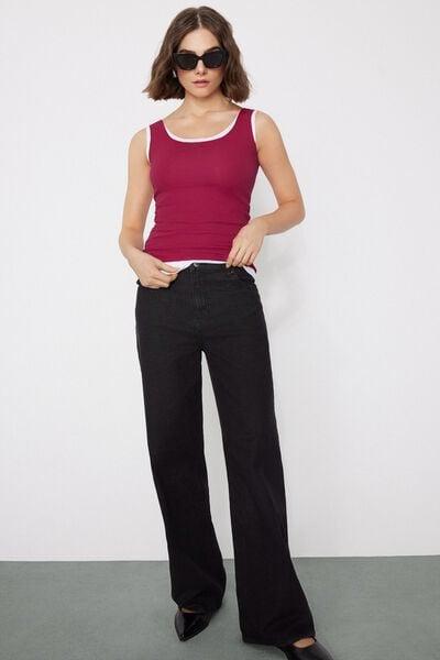 Red Laser-Cut Organic Cotton Camisole, 5701_343Z, large image number 0