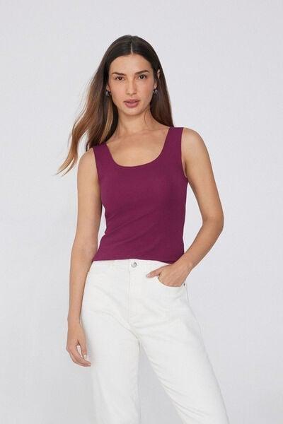 BORDEAUX Laser-Cut Organic Cotton Camisole, 5701_719Y, large image number 0