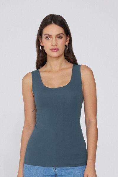 GRAFITE GREY Laser-Cut Organic Cotton Camisole, , large image number 0