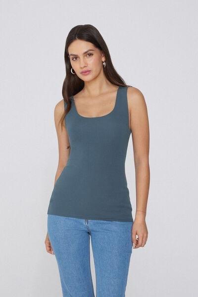 GRAFITE GREY Laser-Cut Organic Cotton Camisole, , large image number 1