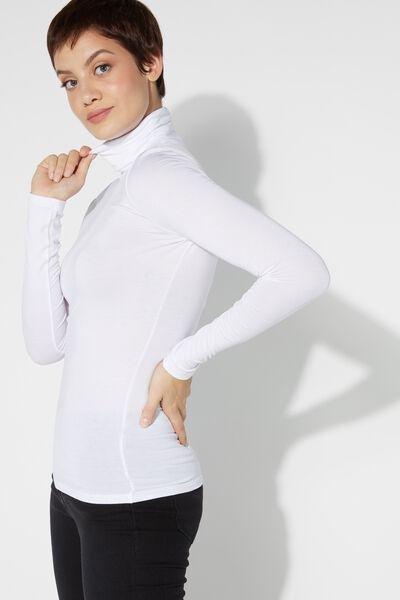 WHITE High Neck Shirt, , large image number 1