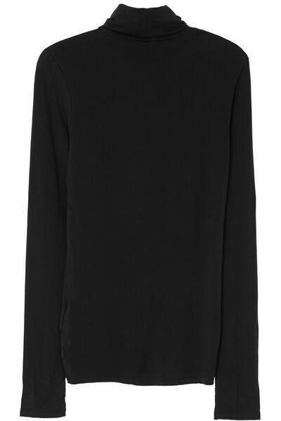 Tezenis - BLACK Long Sleeve Viscose Polo Neck Top