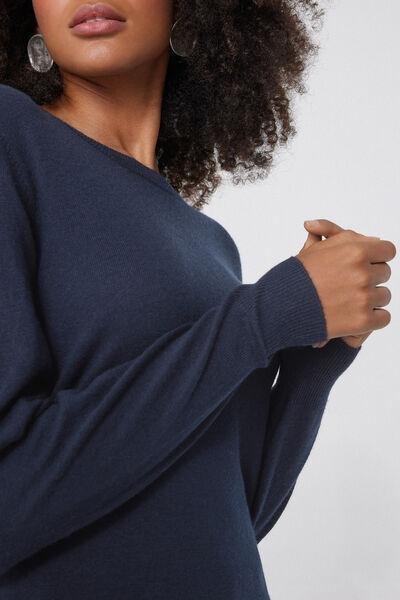 Navy Long Sleeve Sweater, Absolute Blue, large image number 3