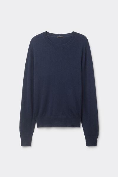 Navy Long Sleeve Sweater, Absolute Blue, large image number 4