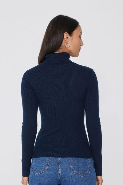 Burgundy Ribbed Polo Neck Sweater, , large image number 2