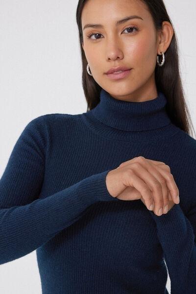 Burgundy Ribbed Polo Neck Sweater, , large image number 3