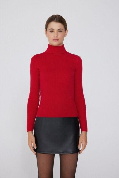 Red Long-Sleeved Polo Neck Jersey, , large image number 3