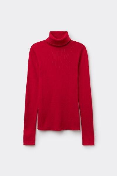 Red Long-Sleeved Polo Neck Jersey, , large image number 4