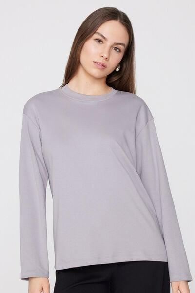 Blue Medium Weight Long Sleeve 100% Cotton T-Shirt, 5701_239Z, large image number 1