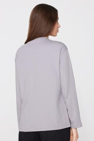 Blue Medium Weight Long Sleeve 100% Cotton T-Shirt, 5701_239Z, large image number 2