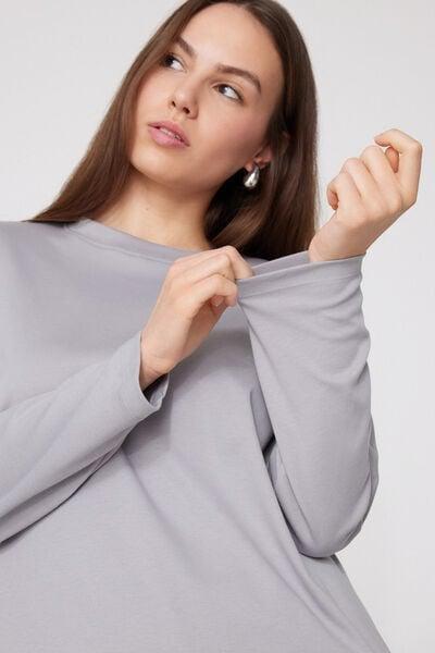 Blue Medium Weight Long Sleeve 100% Cotton T-Shirt, 5701_239Z, large image number 3