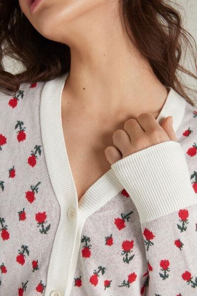 ROSES Long-Sleeved Pattern Cotton Cardigan, , large image number 3