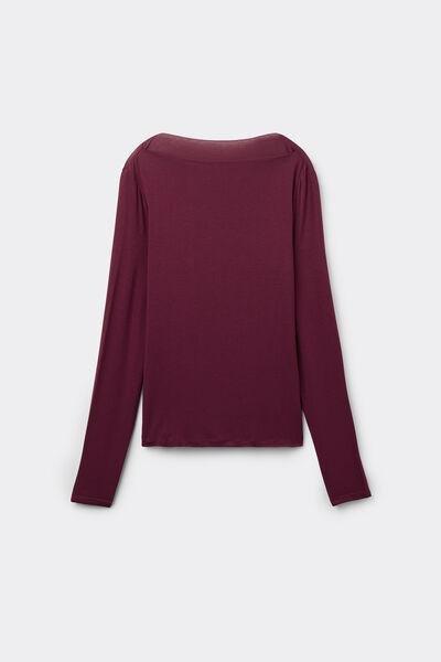 Burgundy Boat Neck Top, , large image number 4