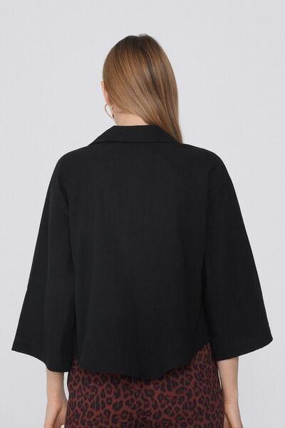 Black Super Light Cropped Shirt, Black, large image number 2