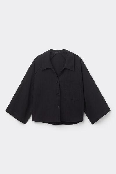 Black Super Light Cropped Shirt, Black, large image number 4