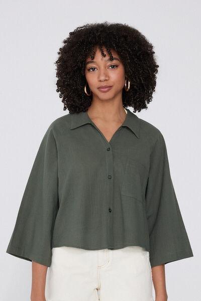 Green Super Light Cropped Shirt, , large image number 0