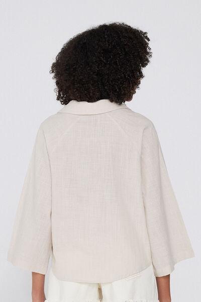 Ecru Super Light Cropped Shirt, 5701_563Y, large image number 2