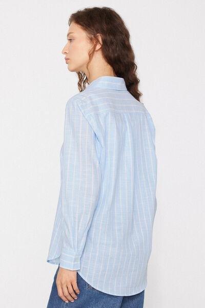 Blue Cotton Canvas Shirt, 5701_346Z, large image number 2