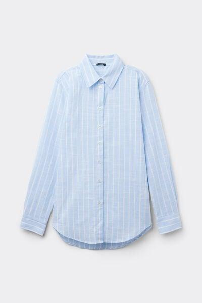 Blue Cotton Canvas Shirt, 5701_346Z, large image number 4